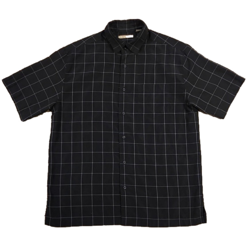Havanera Co Black & Gray Square Design Button-Up Shirt